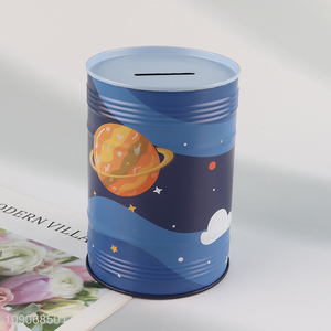 Factory price universe series kids tinplate money box for sale