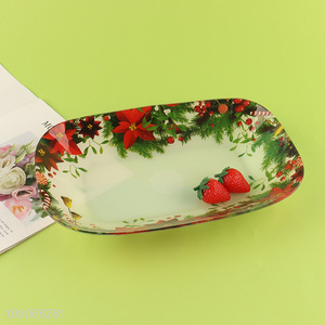 Yiwu market Christmas style decorative glass tableware plate