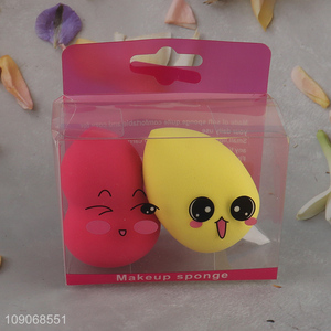 Low price 2pcs washable makeup sponge cosmetic puff set