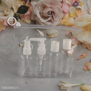 China supplier portable 4pcs plastic bottle travel kit