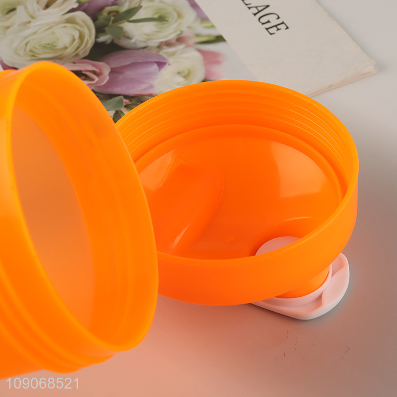 Top sale orange plastic water cup drinking cup with lid