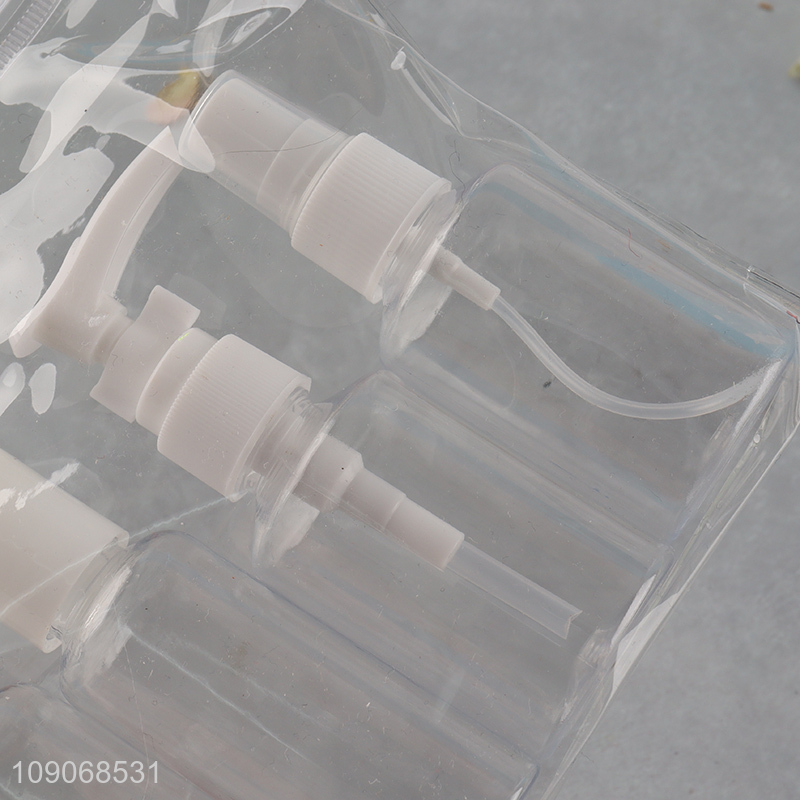 China supplier portable 4pcs plastic bottle travel kit