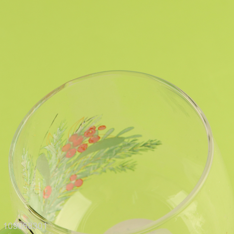 Best selling clear glass water cup with handle