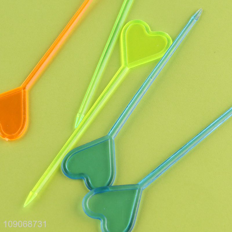 Best quality heart shape plastic fruits picks for tabletop decor