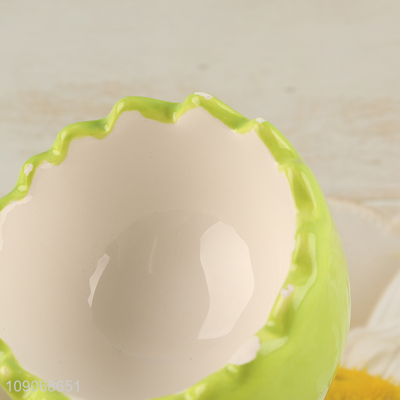 Good quality rabbit shape kitchen ceramic egg cup stand holder