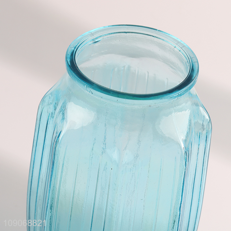 Low price blue home decor flower vase for shelf and table