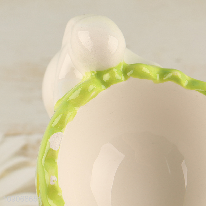 Good quality rabbit shape kitchen ceramic egg cup stand holder