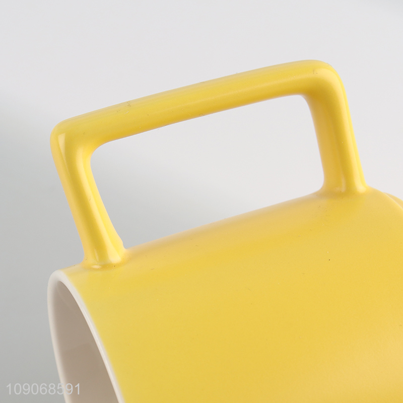 Hot selling ceramic water cup drinking cup with handle