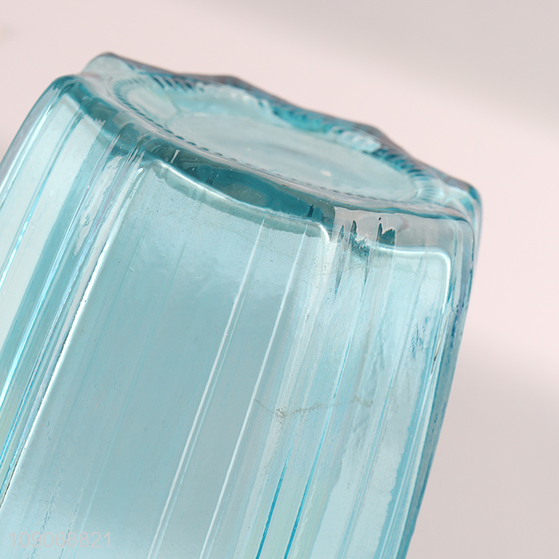 Low price blue home decor flower vase for shelf and table