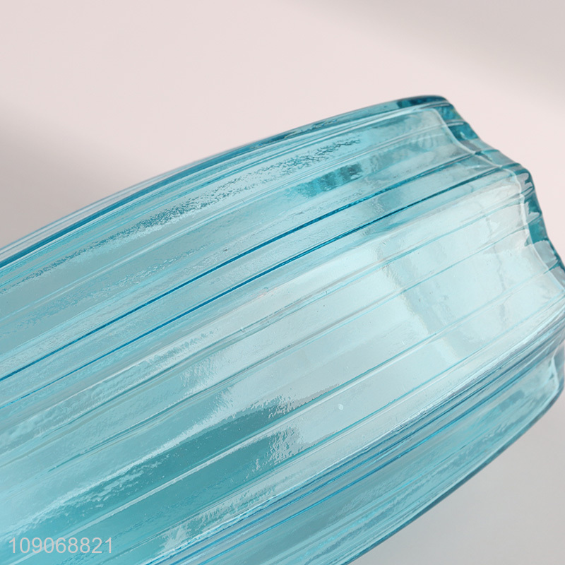 Low price blue home decor flower vase for shelf and table