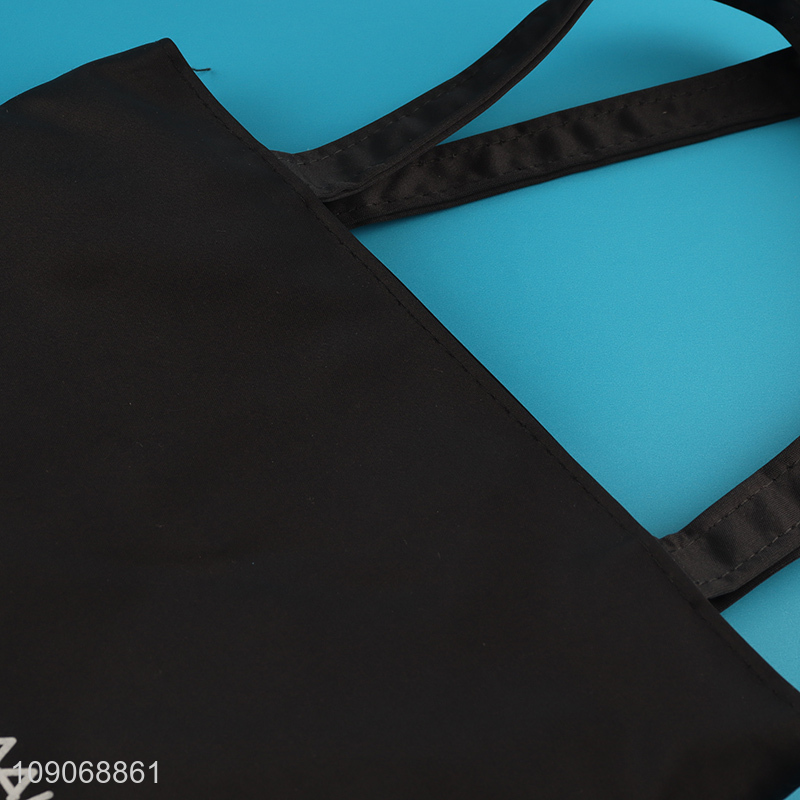 Best quality black polyester reusable shopping bag with handle