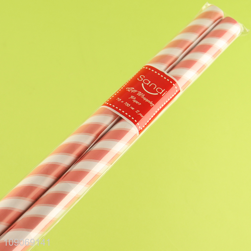 Latest products stripe printed disposable paper wrap roll for gifts packaging