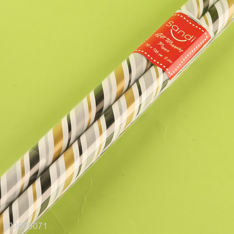 Good quality stripe printed gifts packaging paper wrap roll