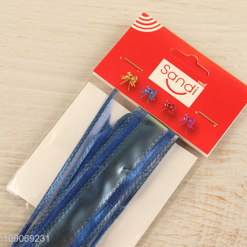 Hot products disposable gifts wrapping polyester bow pull ribbon