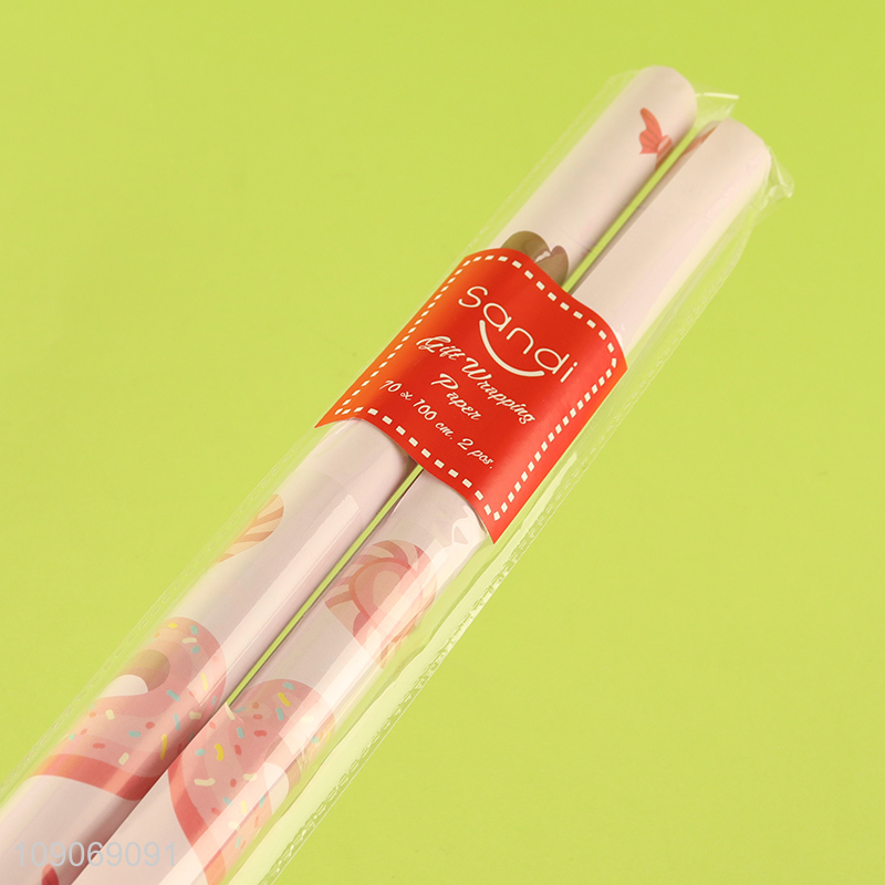 China supplier donut printed paper wrap roll for gifts packaging