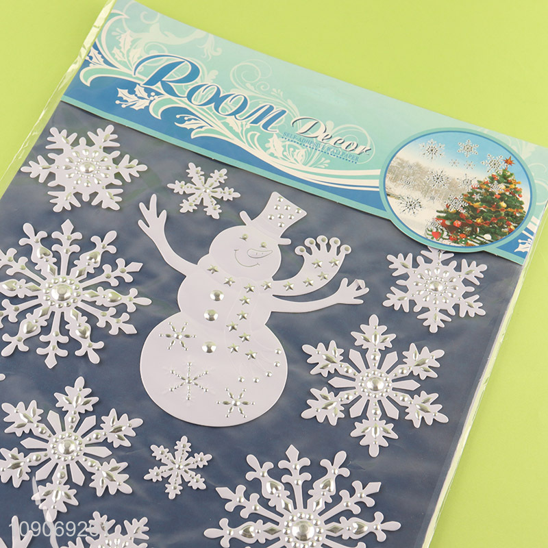 Best sale snowflakes snowman shape window sticker for decoration