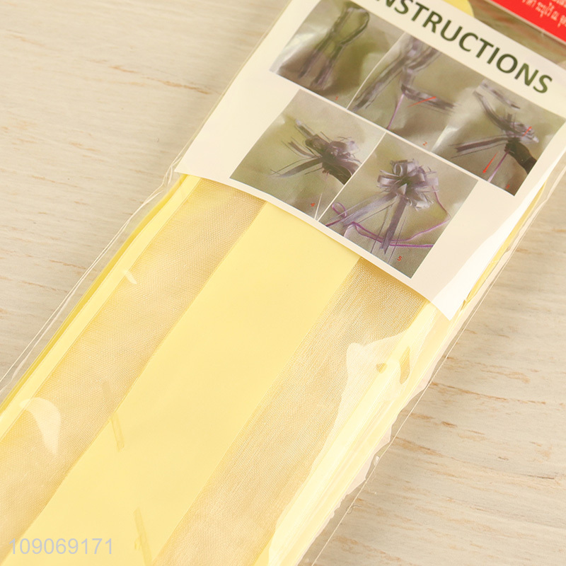 Yiwu market yellow gifts packaging bow pull ribbon for sale
