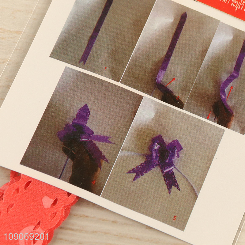 High quality disposable gifts packaging polyester bow pull ribbon