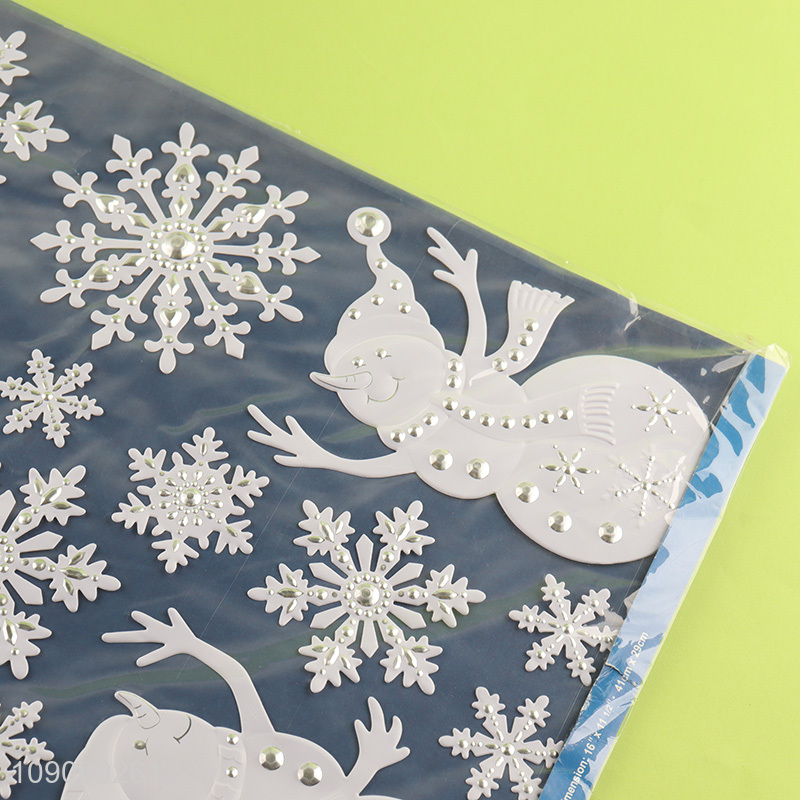 Best sale snowflakes snowman shape window sticker for decoration
