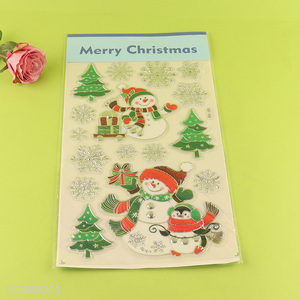 New arrival Christmas series snowman snowflakes window sticker