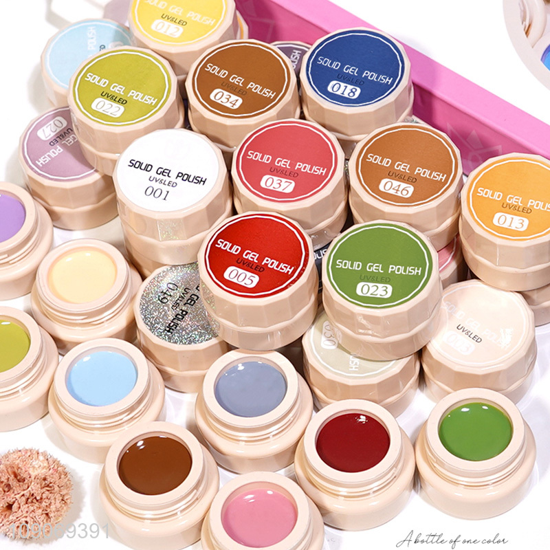 Yiwu market 24colors quick dry solid gel polish set
