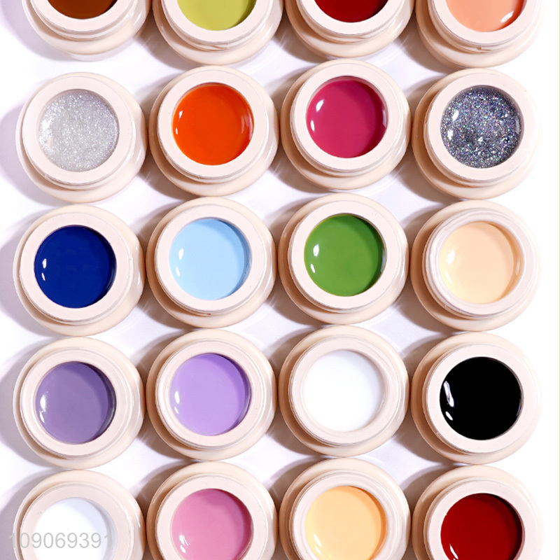 Yiwu market 24colors quick dry solid gel polish set