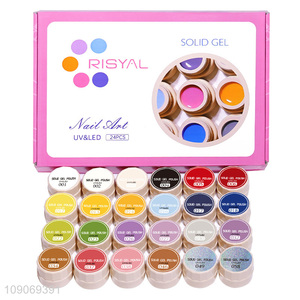Yiwu market 24colors quick dry solid gel polish set