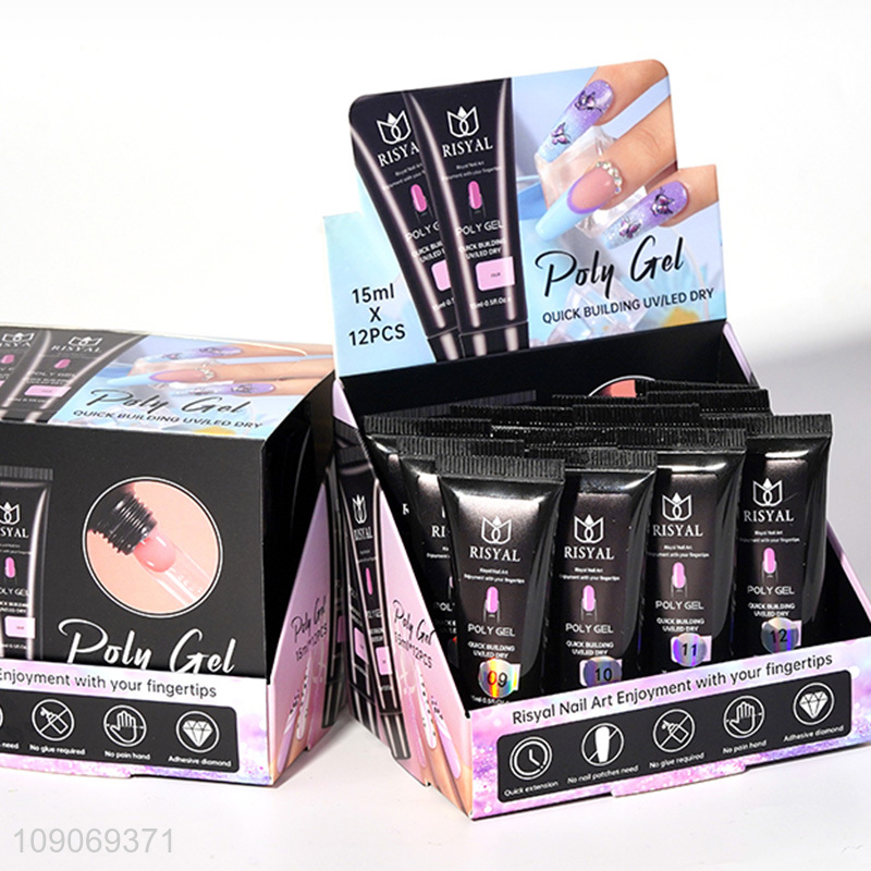 China supplier 36colors 15ml quick extension poly gel for sale