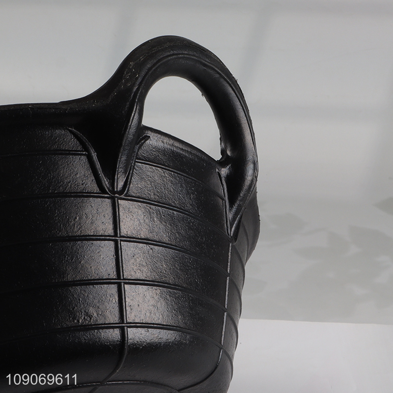 High Quality Round Rubber Pan Animal Feeder Utility Bucket with Handles