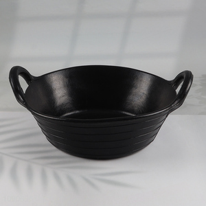 High Quality Round Rubber Pan Animal Feeder Utility Bucket with Handles