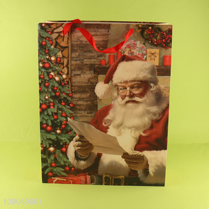 Top selling Claus Santa pattern eco-friendly gifts packaging paper bag