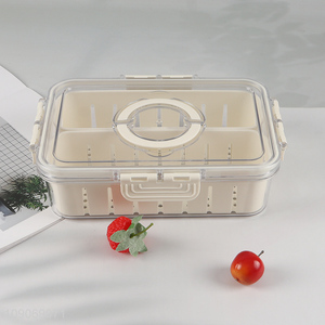 Factory Supply 2-Compartment Divided Refrigerator Organizer Food Storage Container