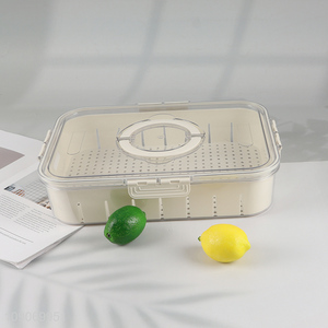 New Arrival Divided Plastic Refrigerator Organizer with 1 Removable Colander