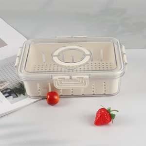 Online Wholesale Divided Plastic Refrigerator Organizer with 1 Removable Colander