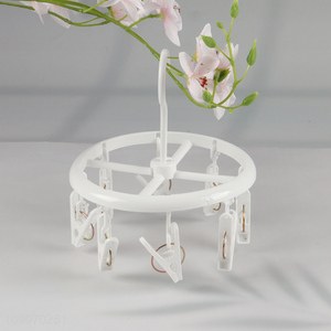 Factory Supply Clothes Drying Rack Underwear Hangers with 8 Clips