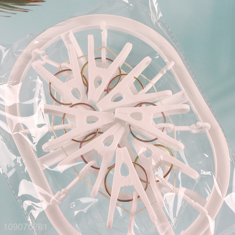 China Imports Clothes Drying Rack Underwear Hangers with 8 Clips