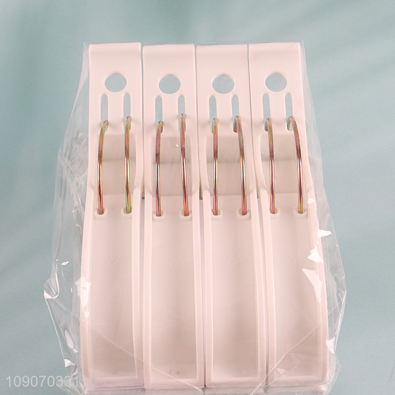 New Arrival 4 Packs Plastic Clothes Pegs Windproof Laundry Clips