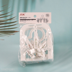 Promotional Clothes Drying Rack Underwear Hangers with 10 Clips