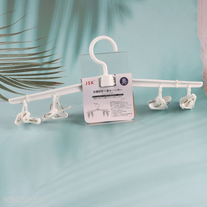 Factory Supply Heavy Duty Pants Hanger Skirt Hanger with 8 Clips