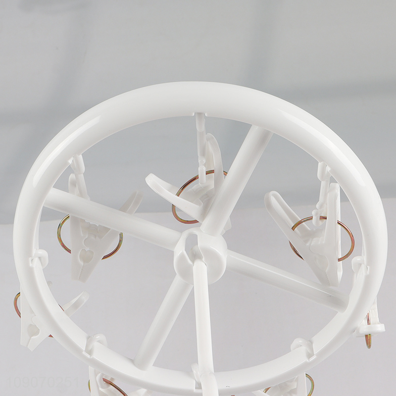 Factory Supply Clothes Drying Rack Underwear Hangers with 8 Clips