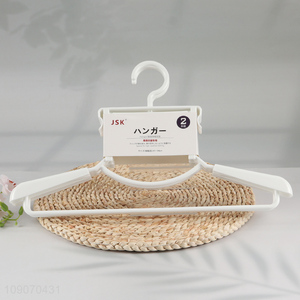 New Arrival 2 Packs Wide Non-Slip Plastic Clothes Suit Hangers Set