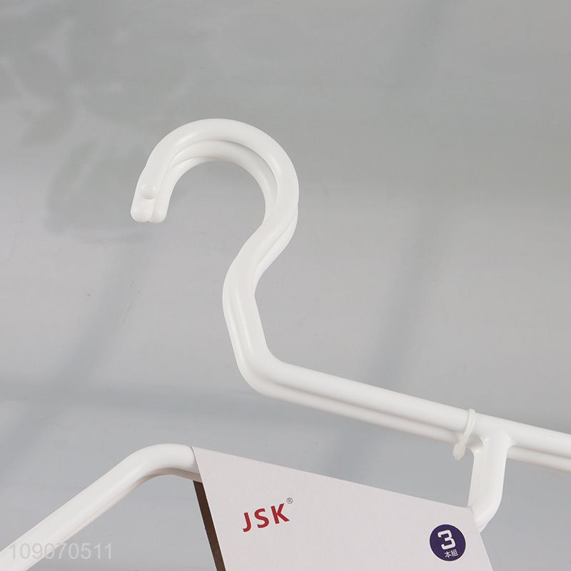 Hot Sale 3 Packs Heavy Duty Non-Slip Plastic Clothes Hangers for Adults