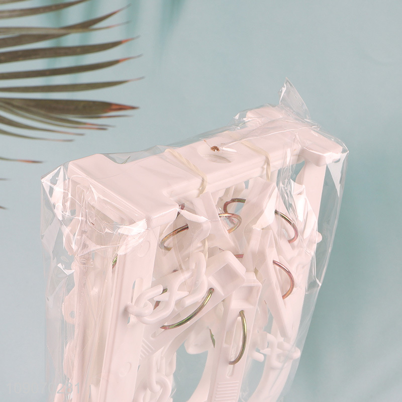 Promotional Clothes Drying Rack Underwear Hangers with 10 Clips