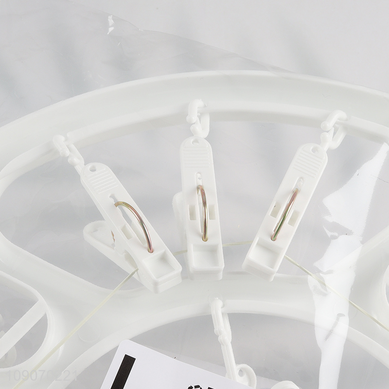 China Wholesale Clothes Drying Rack Underwear Hangers with 18 Clips