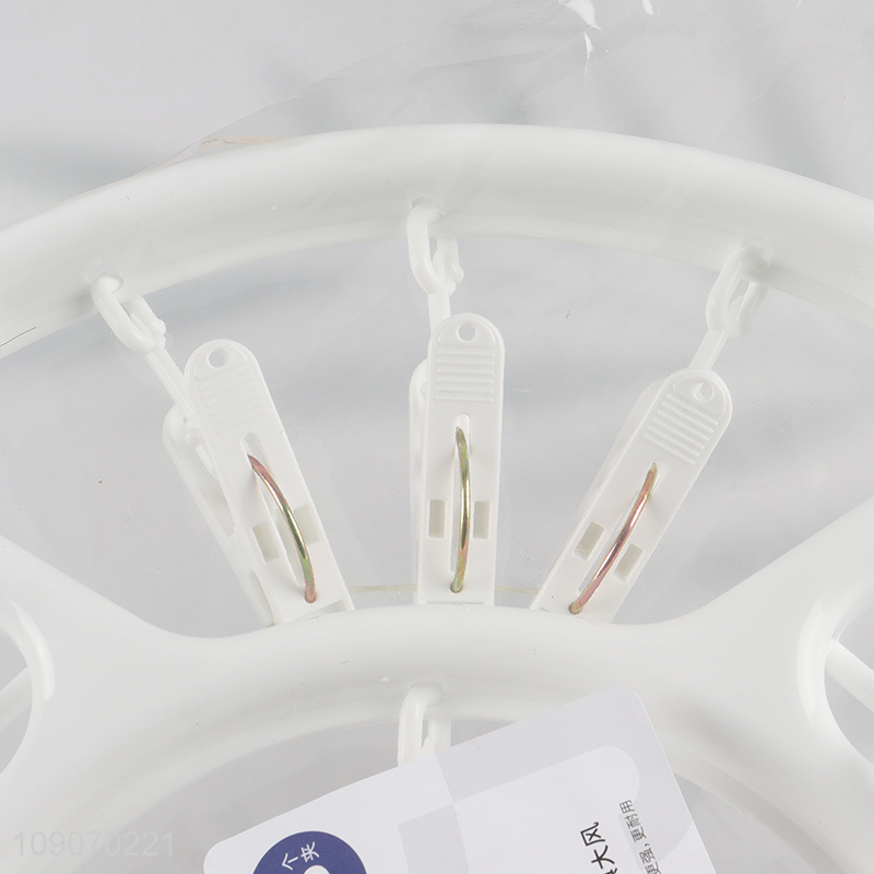 China Wholesale Clothes Drying Rack Underwear Hangers with 18 Clips