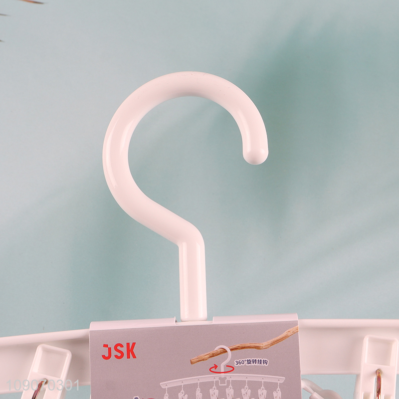 Online Wholesale Clothes Drying Rack Underwear Hangers with 8 Clips