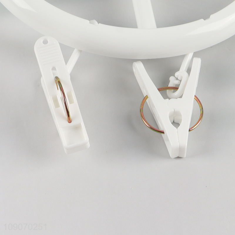 Factory Supply Clothes Drying Rack Underwear Hangers with 8 Clips