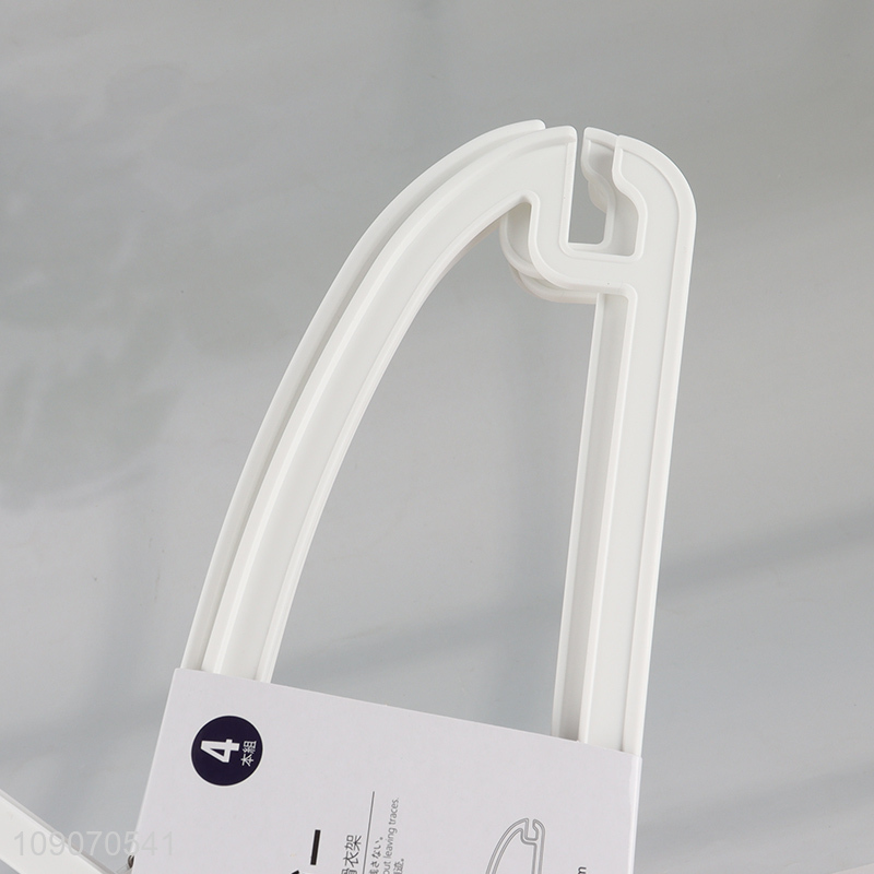 Good Quality 4 Packs Thick Non-Slip Plastic Clothes Hangers for Adults