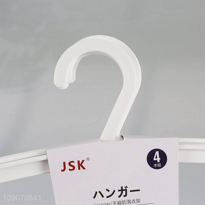 Good Quality 4 Packs Thick Non-Slip Plastic Clothes Hangers for Adults