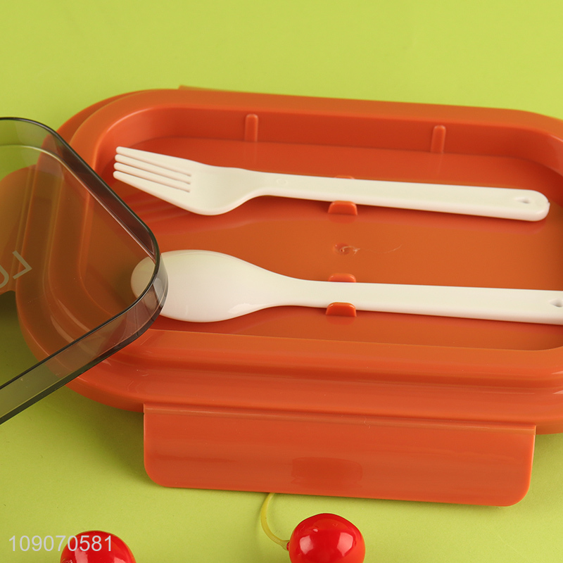 Hot products portable school kids plastic lunch box with fork&spoon